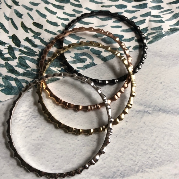 Kendra Scott Mixed Metal Bangles Silver Gold Rose - Picture 3 of 8